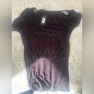 Striped Women's Top - Black and Purple